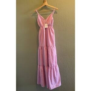 Bognar Blu Women's Gingham Maxi Dress Pink One Size $315